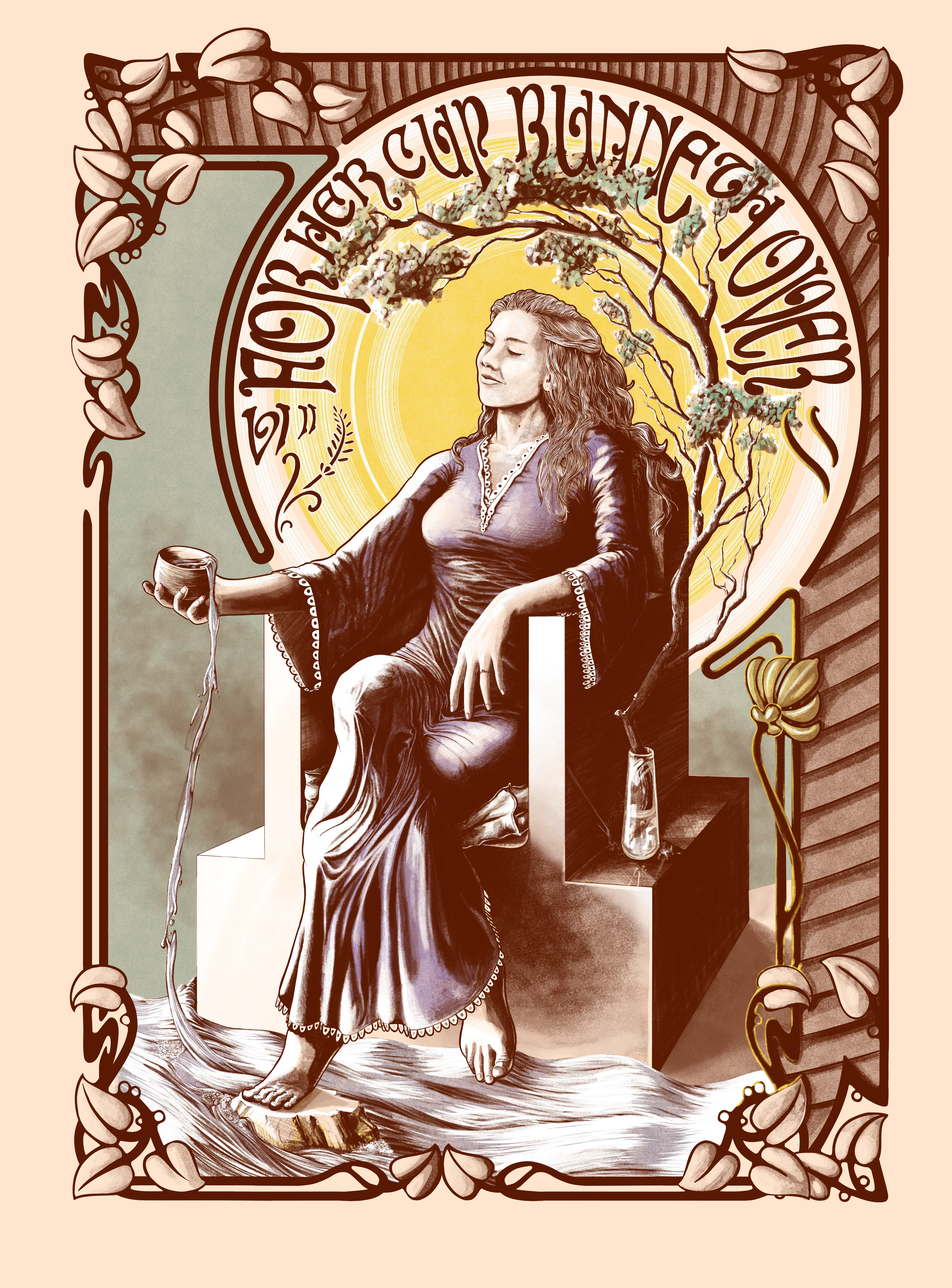 For Her Cup… — digital illustration, 2024 — by Josh Brownlow