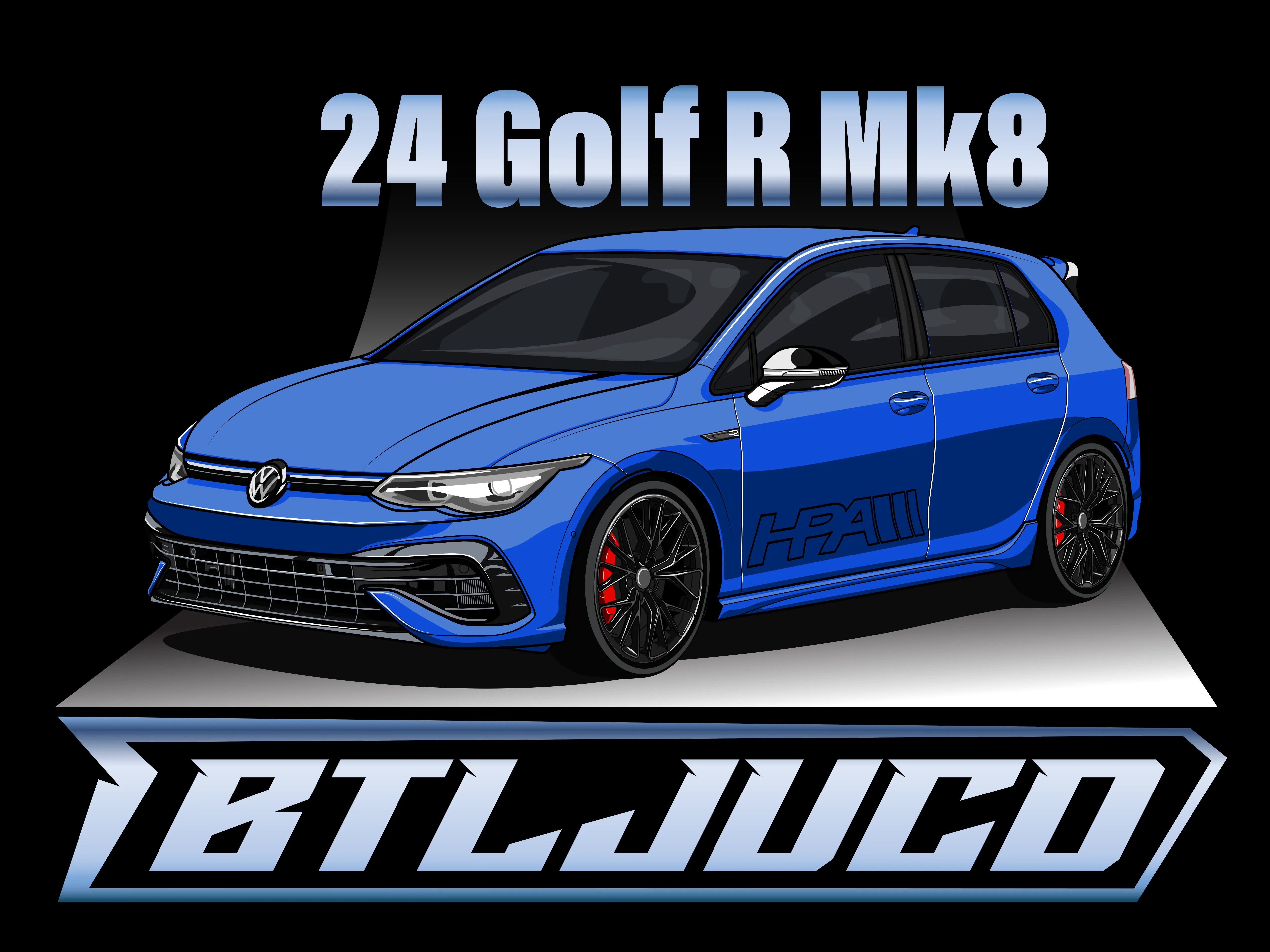 24 Golf R Mk8 giveaway shirt — graphic design by Josh Brownlow